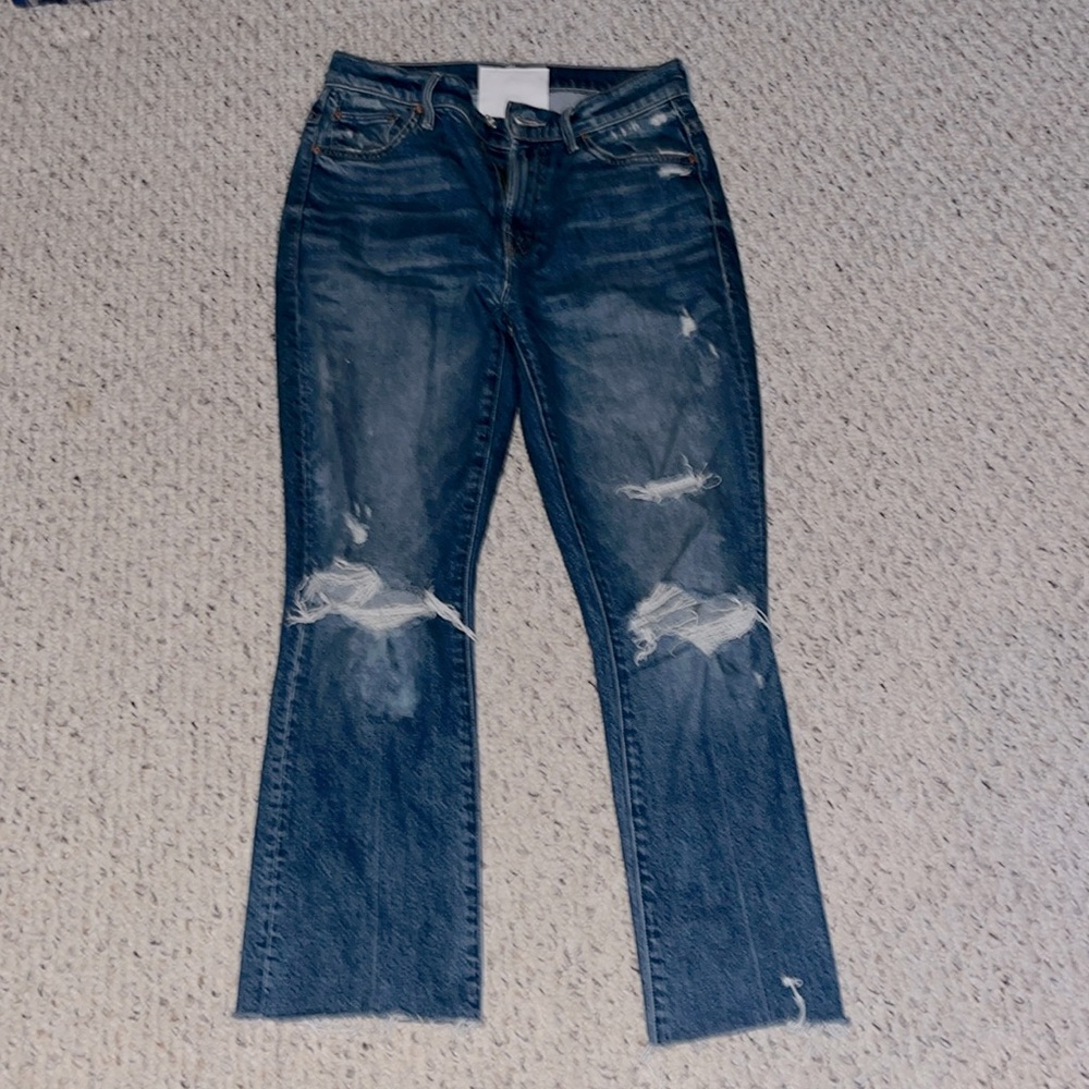 Mother Jeans, the insider crop, step chew